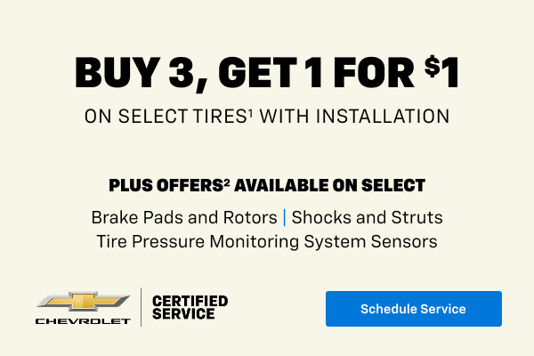 Buy 3, Get 1 for $1 on select tires with installation.
